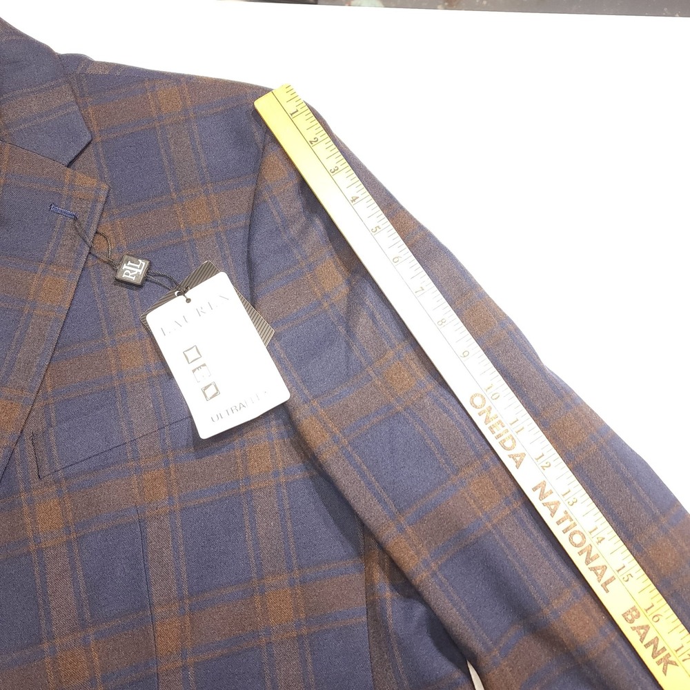 Lauren Ralph Lauren Lexington UltraFlex Men's 48R Blue Plaid Blazer NWT - Picture 15 of 16